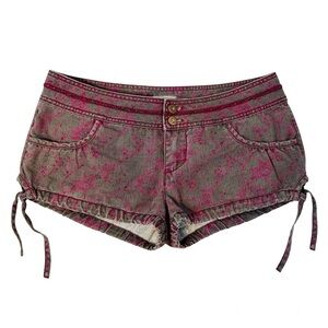 Free People Vintage Pink and Gray Jean tie side Shorts low rise 8